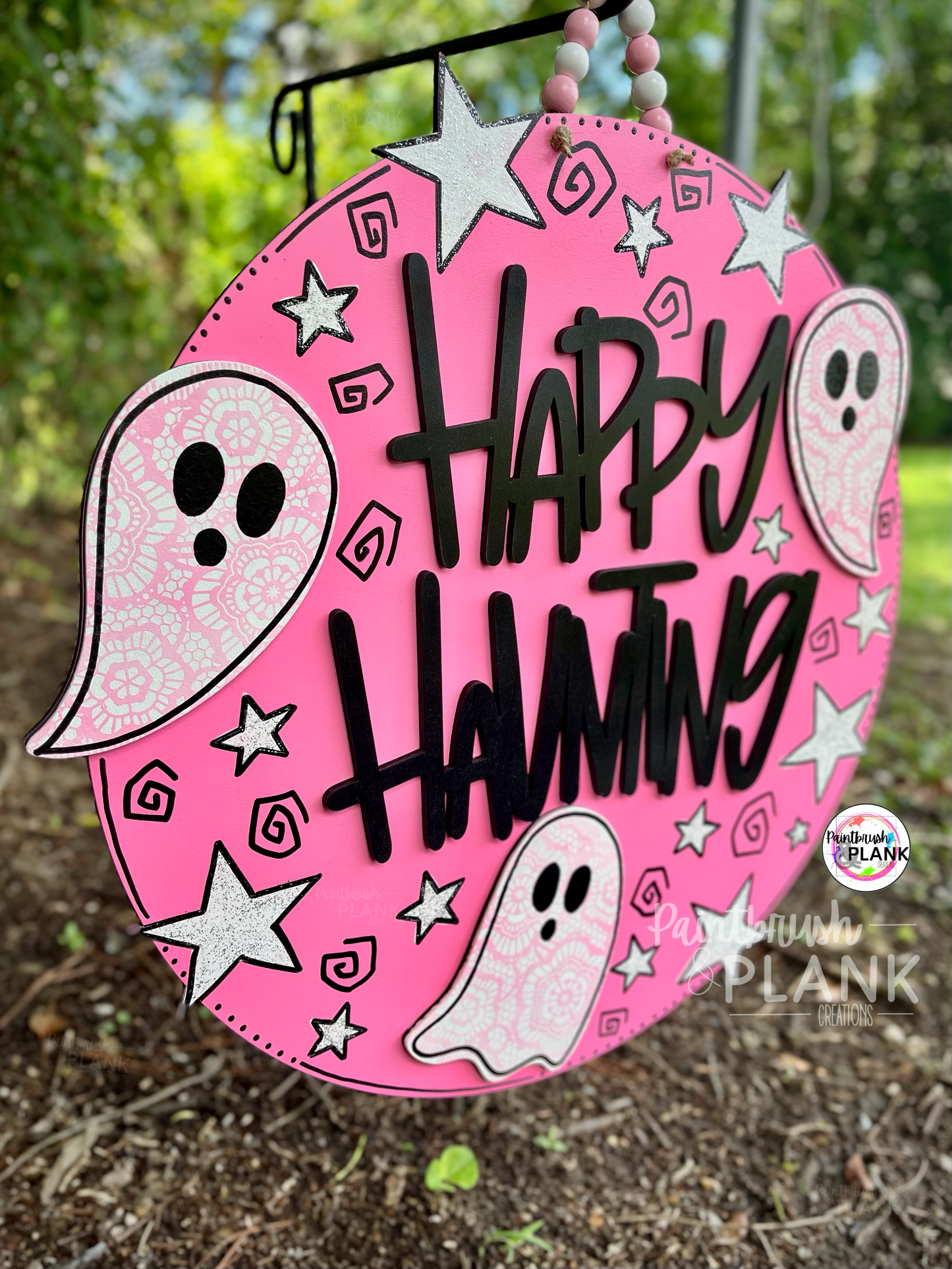 Pink Lace Ghost Door Hanger