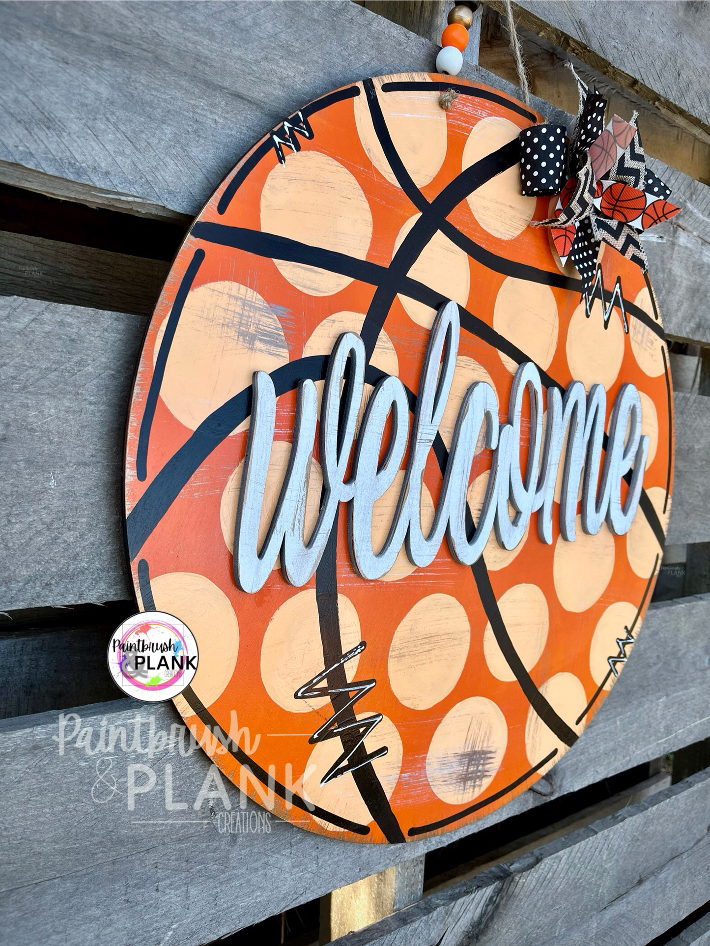 Funky Basketball Door Hanger