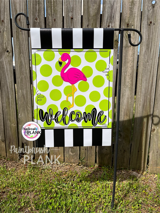 Flamingo Welcome Garden Flag
