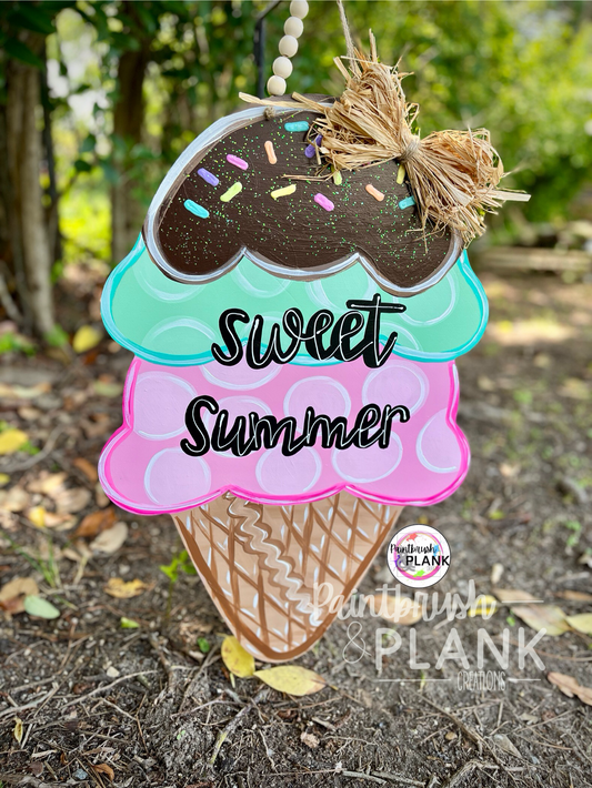 Ice Cream Sweet Summer Door Hanger