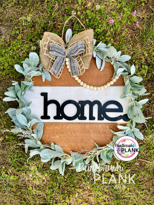 Home Door Hanger With Lambs Ear Floral