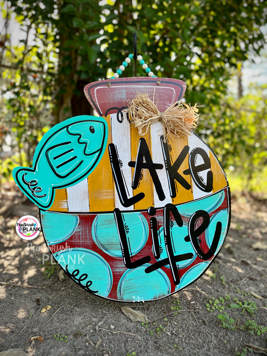 Fishing Bobber Lake Life Door Hanger