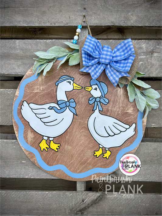 Country Geese Door Hanger