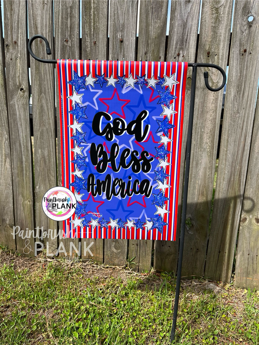 Stars & Stripes God Bless America Garden Flag