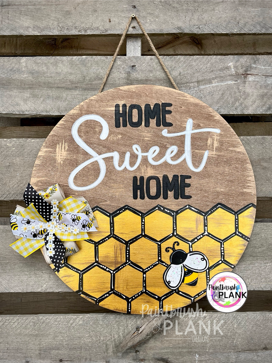 Home Sweet Home Bee Door Hanger
