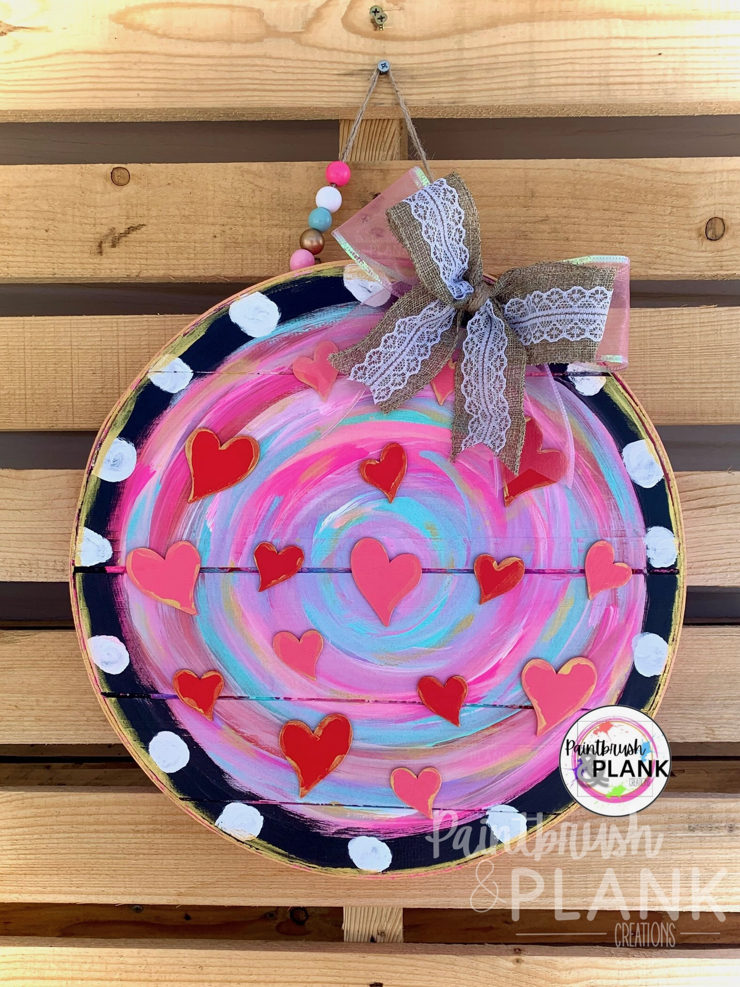 Abstract Hearts CB Door Hanger