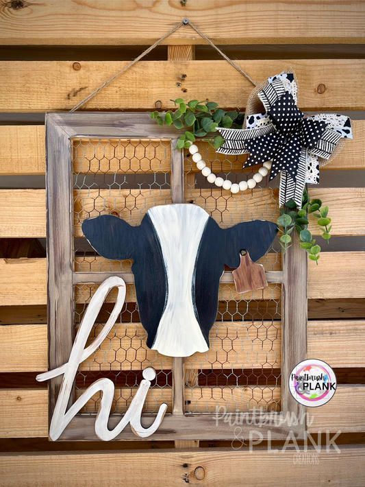 Chicken Wire Frame with Cow Head