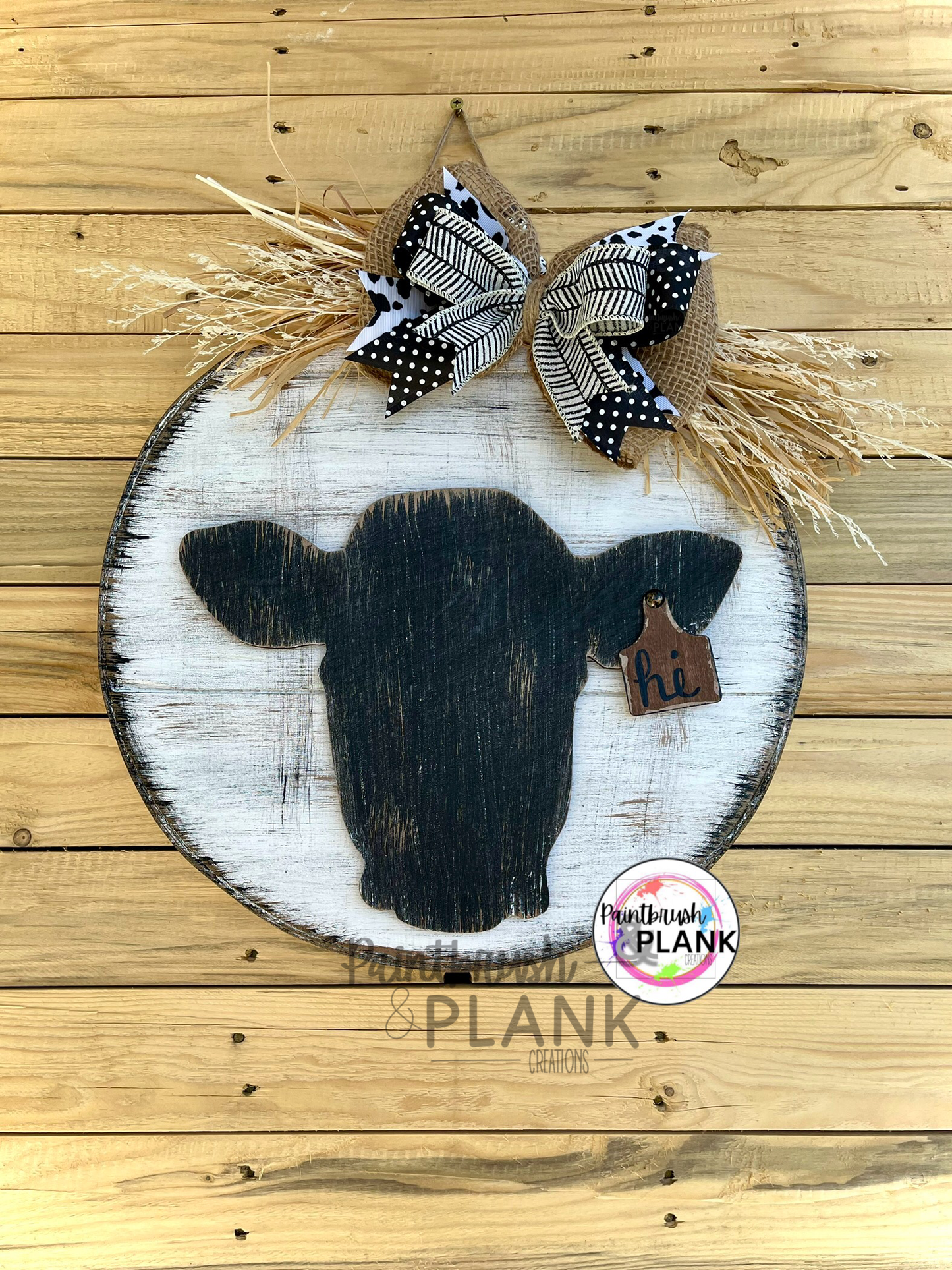 Rustic Cow Head CB Door Hanger