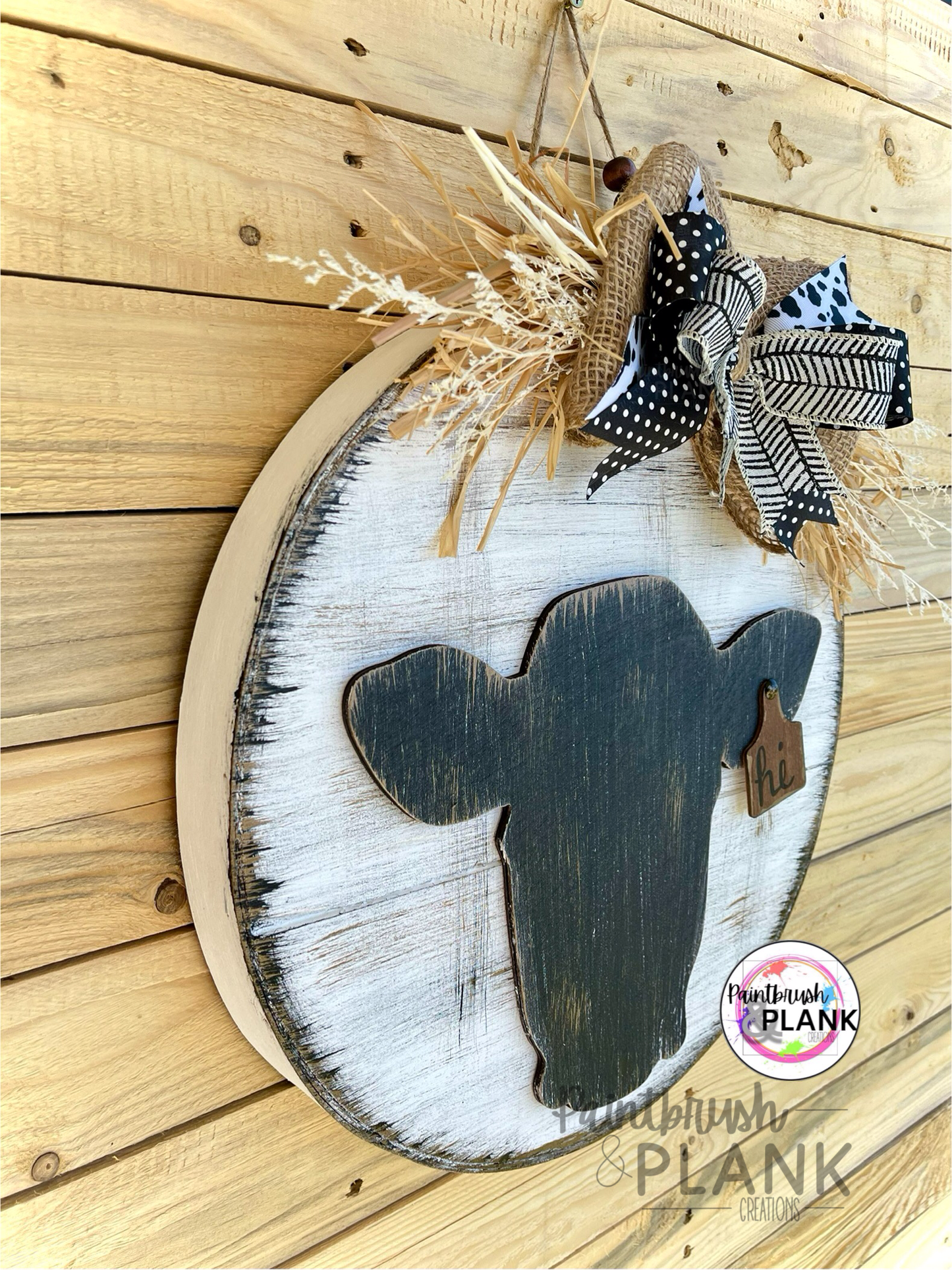 Rustic Cow Head CB Door Hanger
