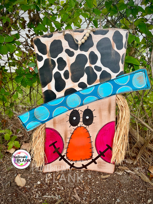 Scarecrow Door Hanger - Cow Print