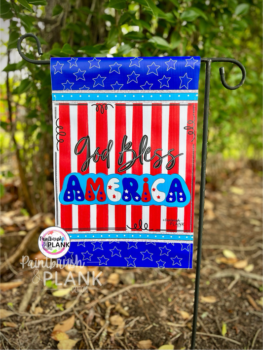 God Bless America Vinyl Garden Flag