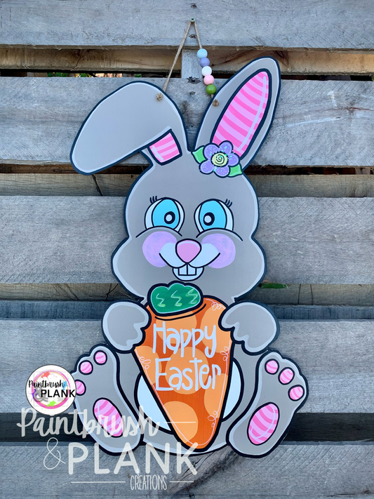 Easter Bunny with Carrot Door Hanger
