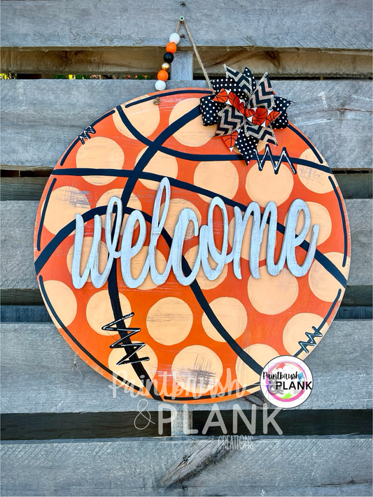 Funky Basketball Door Hanger