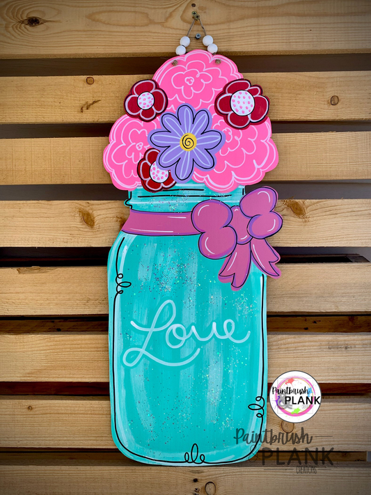 Valentine Flower Jar Door Hanger