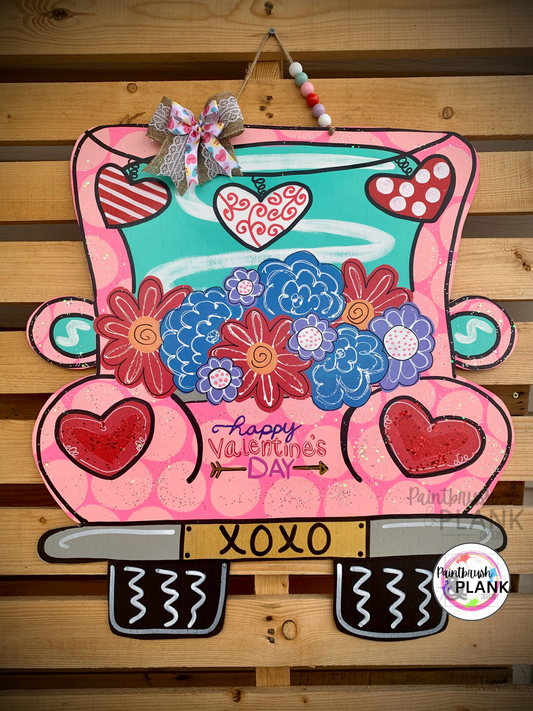 Valentine Flower Truck Door Hanger